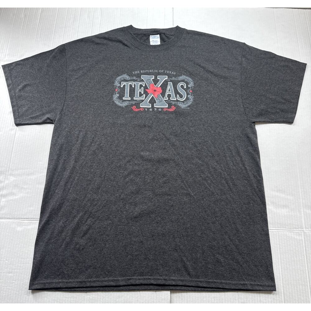 Port & Company Charcoal Gray XL Texas T Shirt Short Sleeve